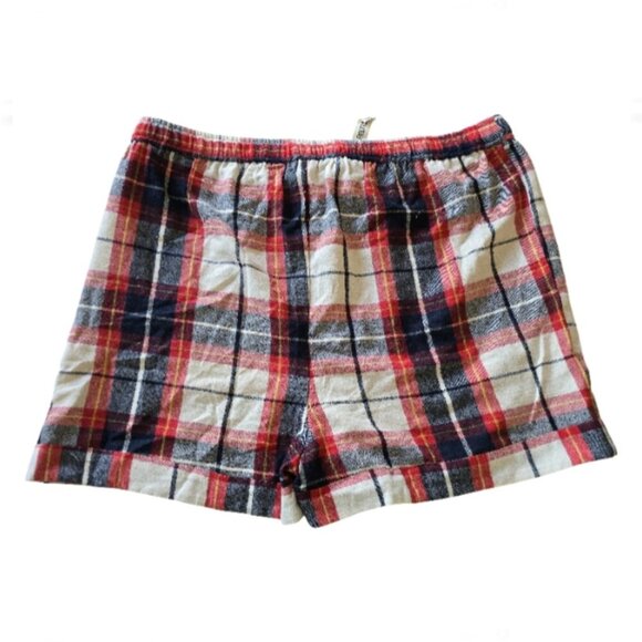 NWT Pretty Little Thing Flannel Plaid PJ Set Size XL Top 2X Shorts Pajamas - Picture 8 of 10